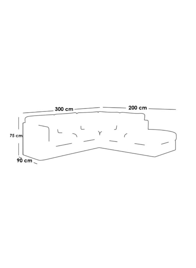 Malazhouse Red Beech Wood and Linen L-Shape Sofa - Beige - Image 2